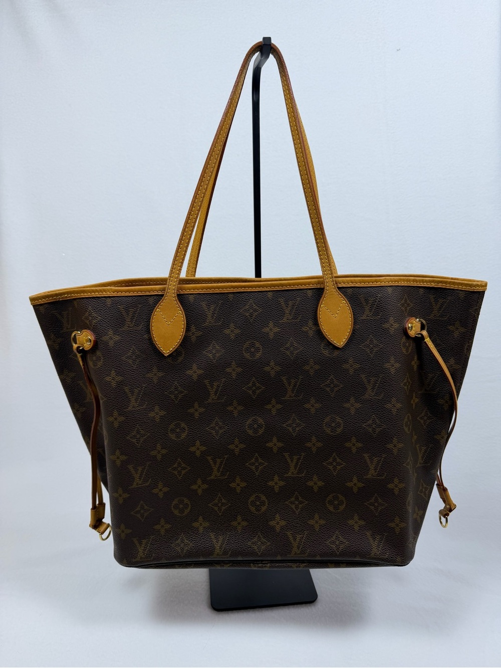 Louis Vuitton Monogram Neverfull MM Tote Bag Brown Vachetta Leather Authentic - Picture 6 of 16